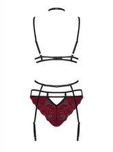 Sugestina 3-delige Jarretelset - Zwart/Rood - PlayForFun